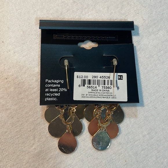 NWT Bundle of 3, Ophelia Roe, Silver-Gold-Blue Hoops, - Picture 4 of 11